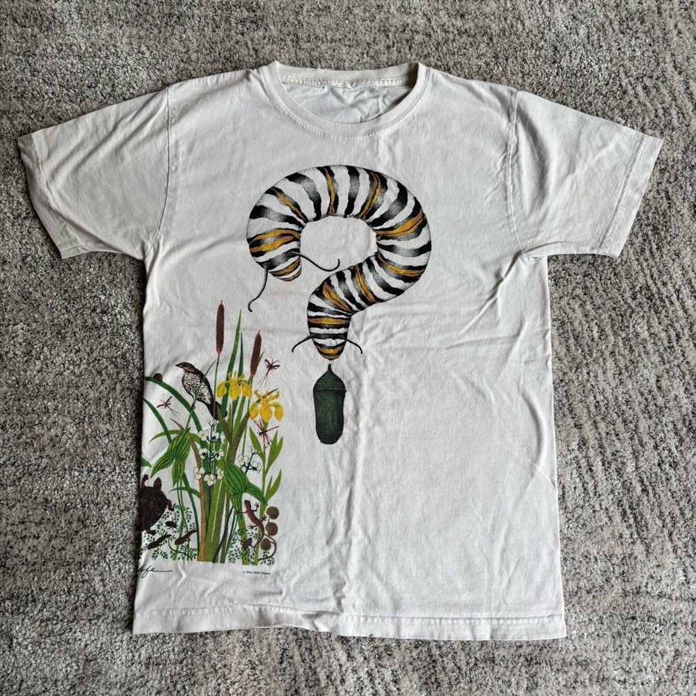 1994 Mis-Print “Pond Life” Graphic White T-Shirt Rare Flaw?